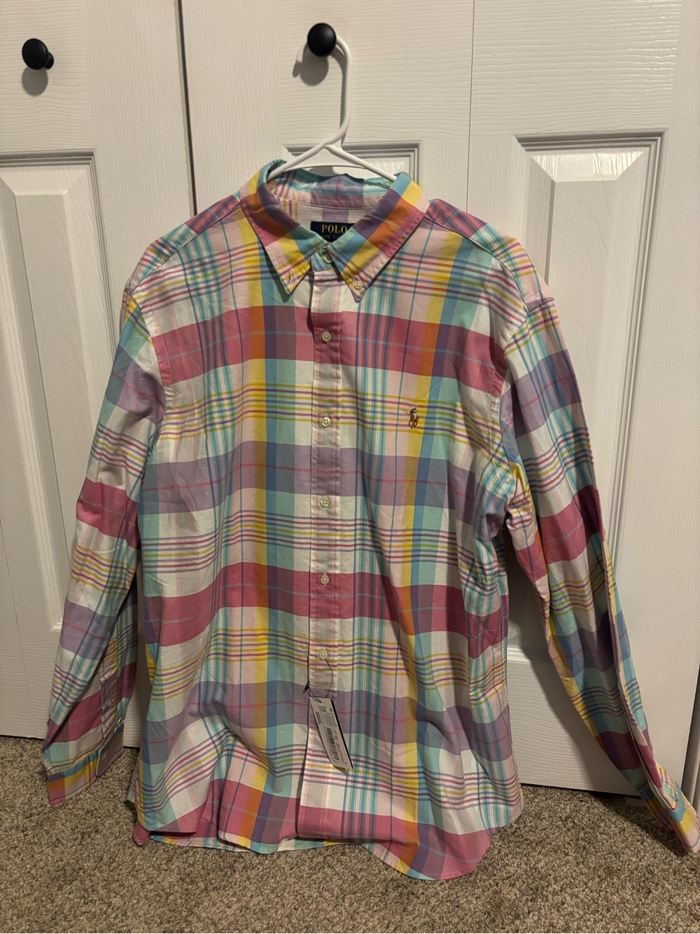 Ralph Lauren Pastel Multicolor Plaid Button-Down Shirt